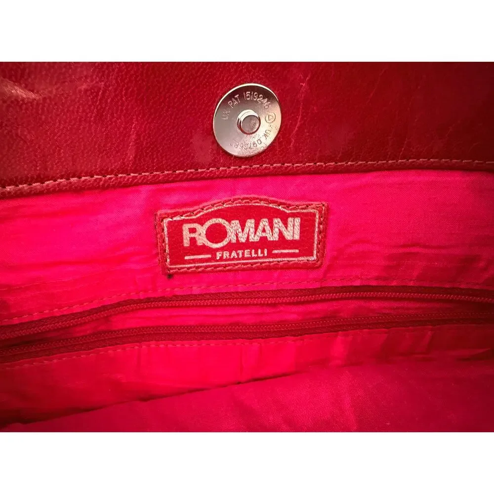 Vintage Romani Fratelli Woven Shoulder Bag Made Italy Boho Chevron Tote Purse